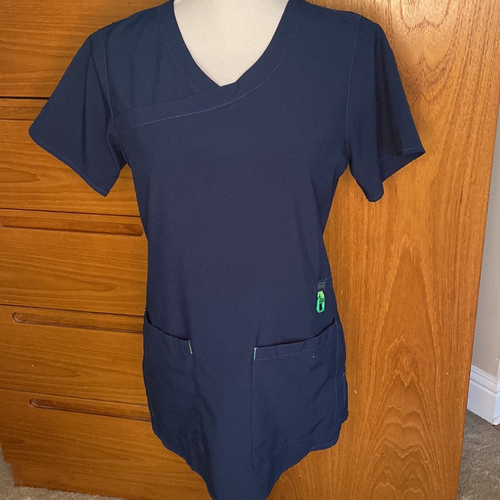 Carhartt brand navy blue scrub top. Size small